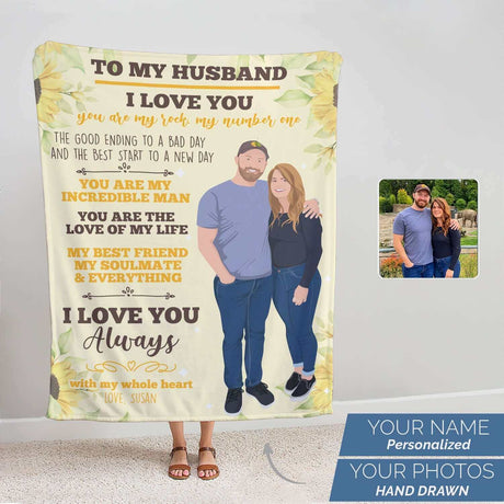 To My Husband Blanket Personalized