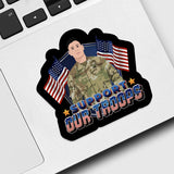 Support Our Troops USA Sticker Personalized