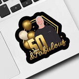 50 and Fabulous Sticker Personalized