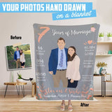 5 Years of Marriage Anniversary Blanket Personalized