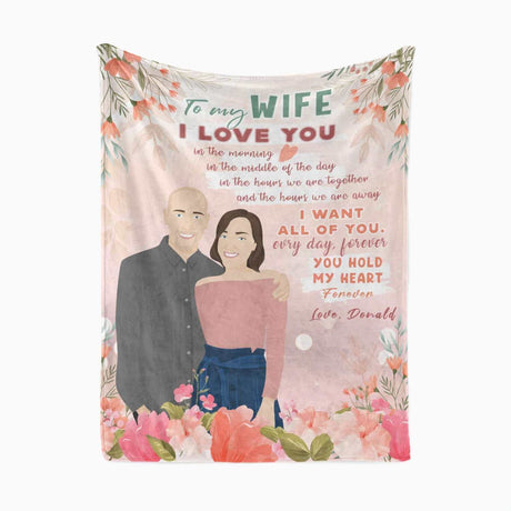 Personalized To My Wife Letter Blanket