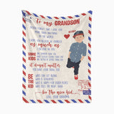 To My Grandson Letter Blanket Personalized