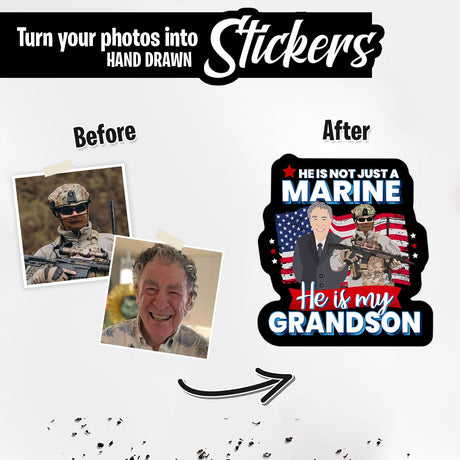 Custom Marine Grandson Stickers