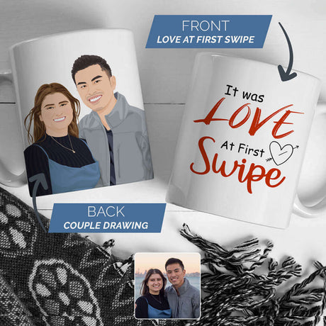 Love At First Swipe Mug Personalized