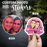Sister Heart Soul Connects Friends Forever Sticker Personalized