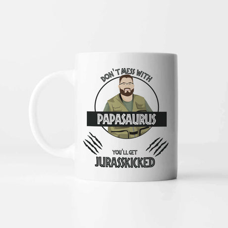 Don't Mess with Papasaurus Dad Mug Personalized