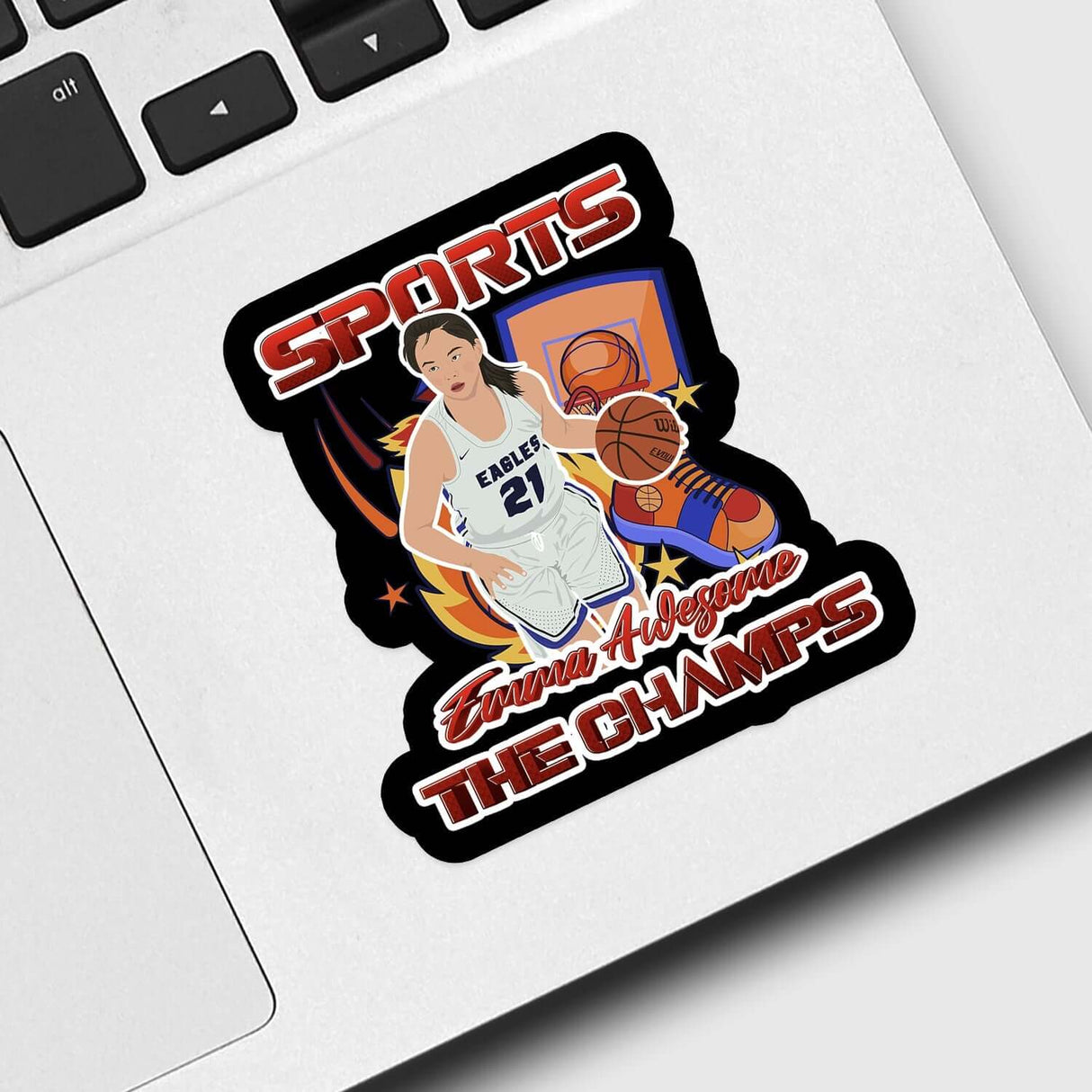 Basketball School Sports Sticker Personalized