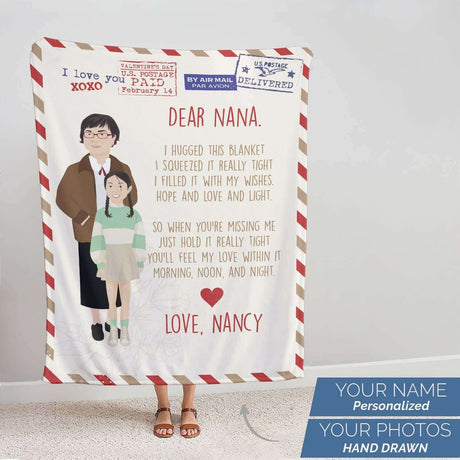 Dear Nana Personalized Letter Blanket