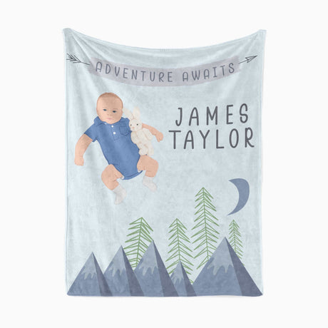 Personalized Adventure Awaits Baby Blanket