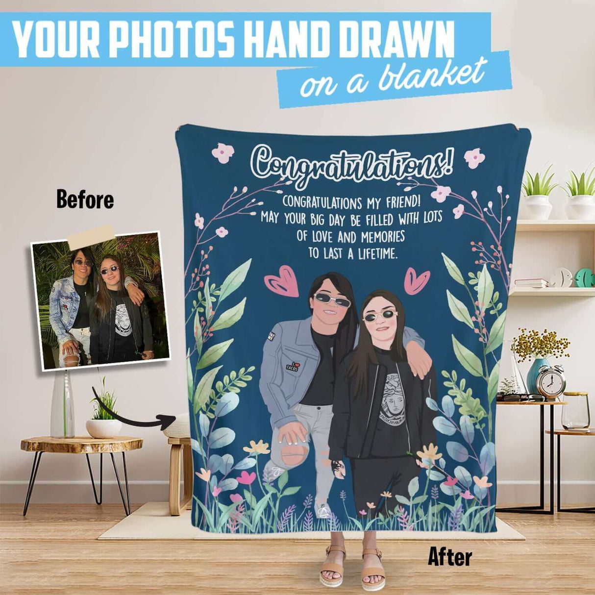Personalized Wedding Blanket from Maid of Honor