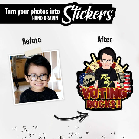 Voting Rocks Sticker Personalized
