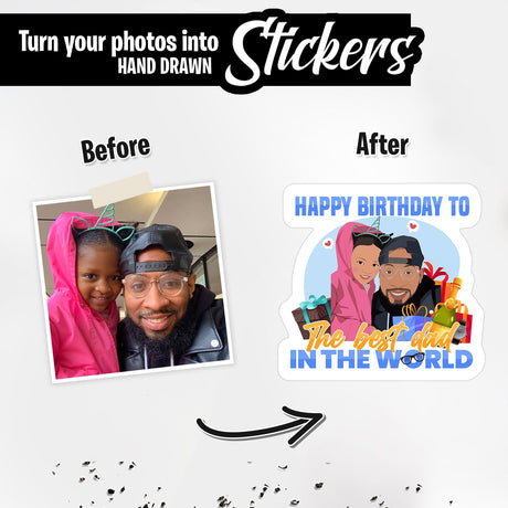 Happy Birthday to The Best Dad in The World Sticker Personalized