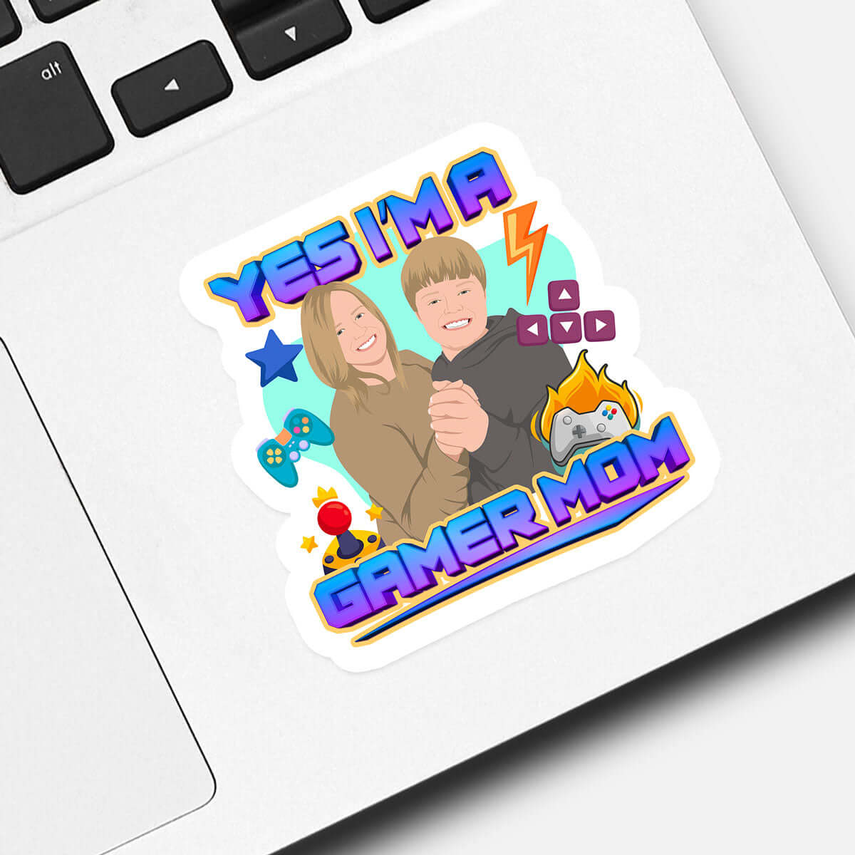 Yes I'm a Gamer Mom Sticker Personalized