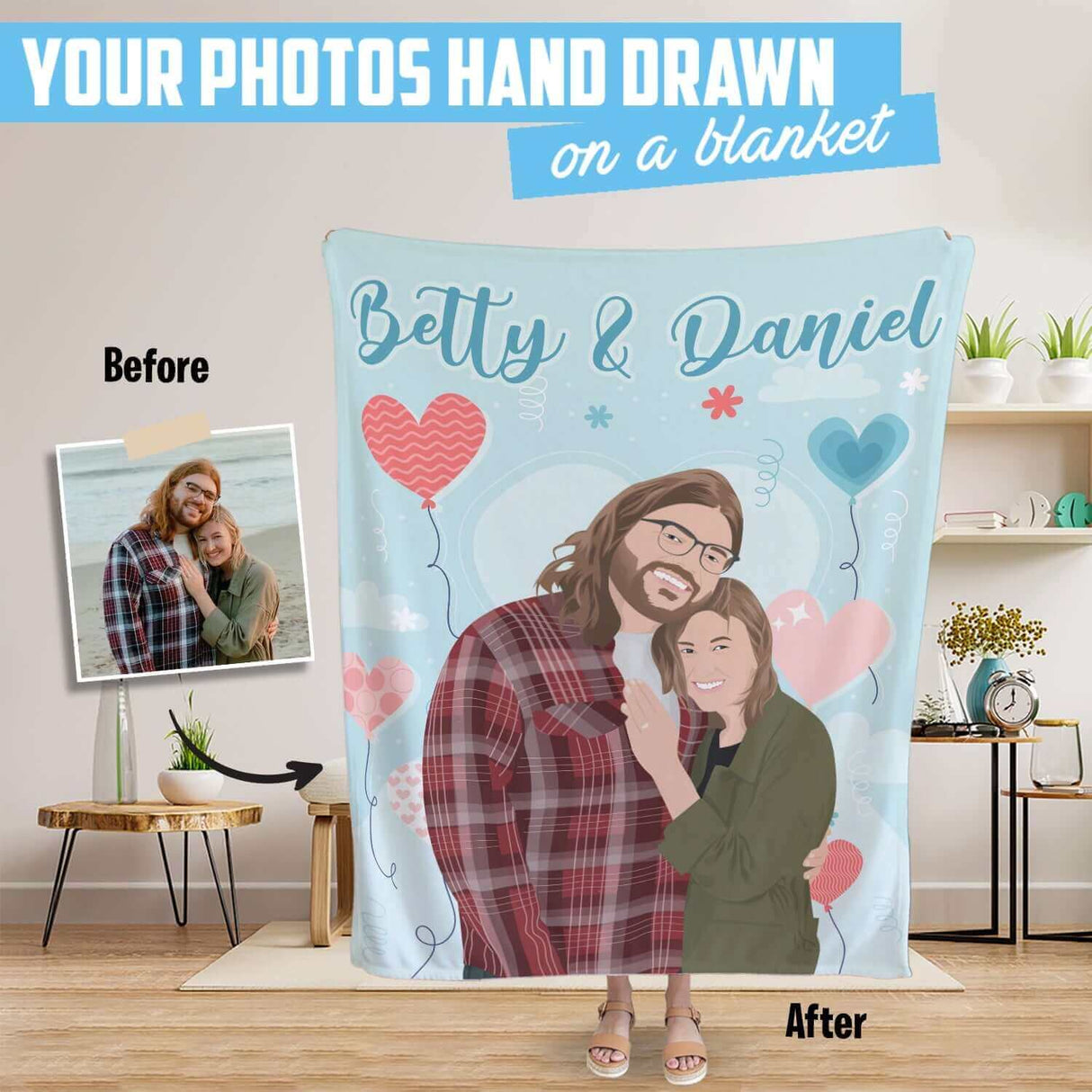 Personalized Couples Name Blanket