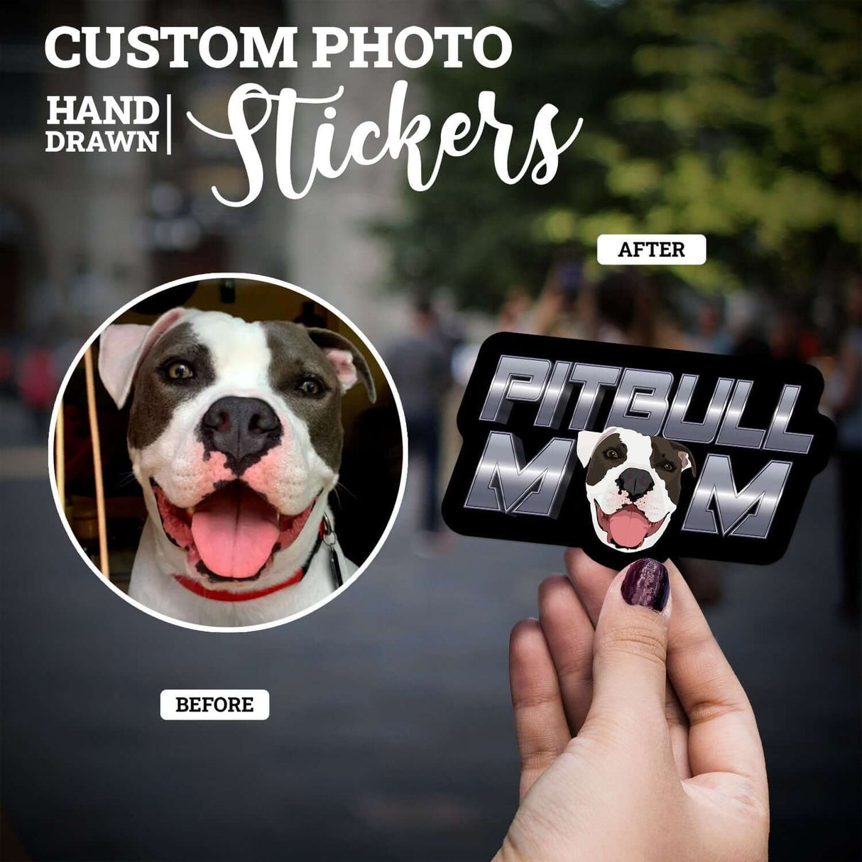 Custom Pitbull Mom Stickers