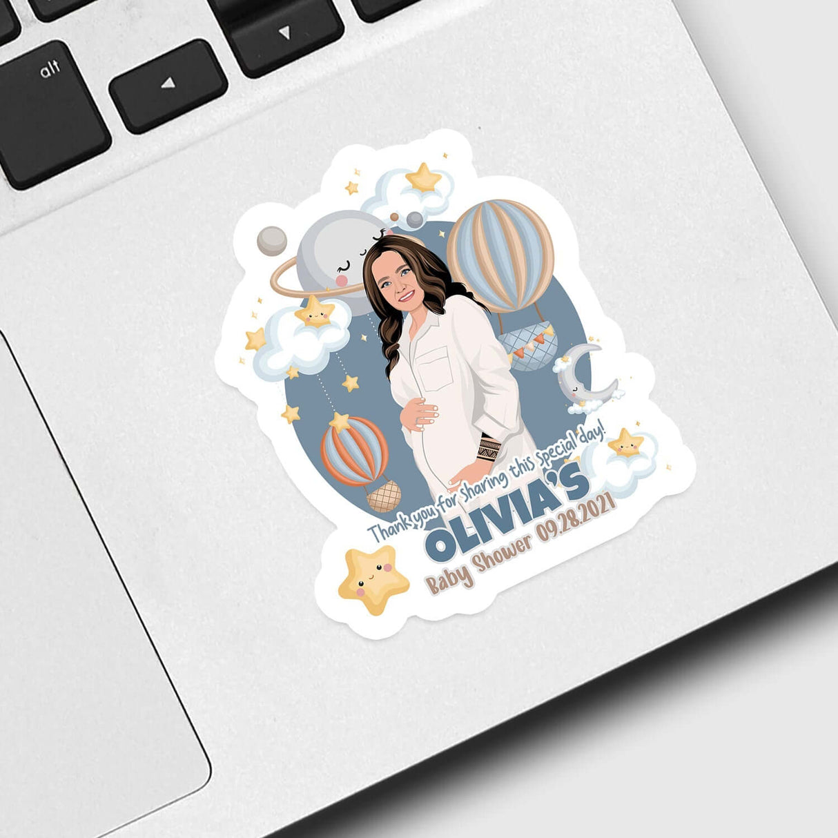 Baby Shower Thank You for Coming Stickers Personalized