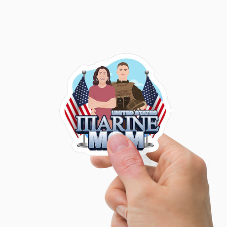 United States Marine Mom Sticker Personalized