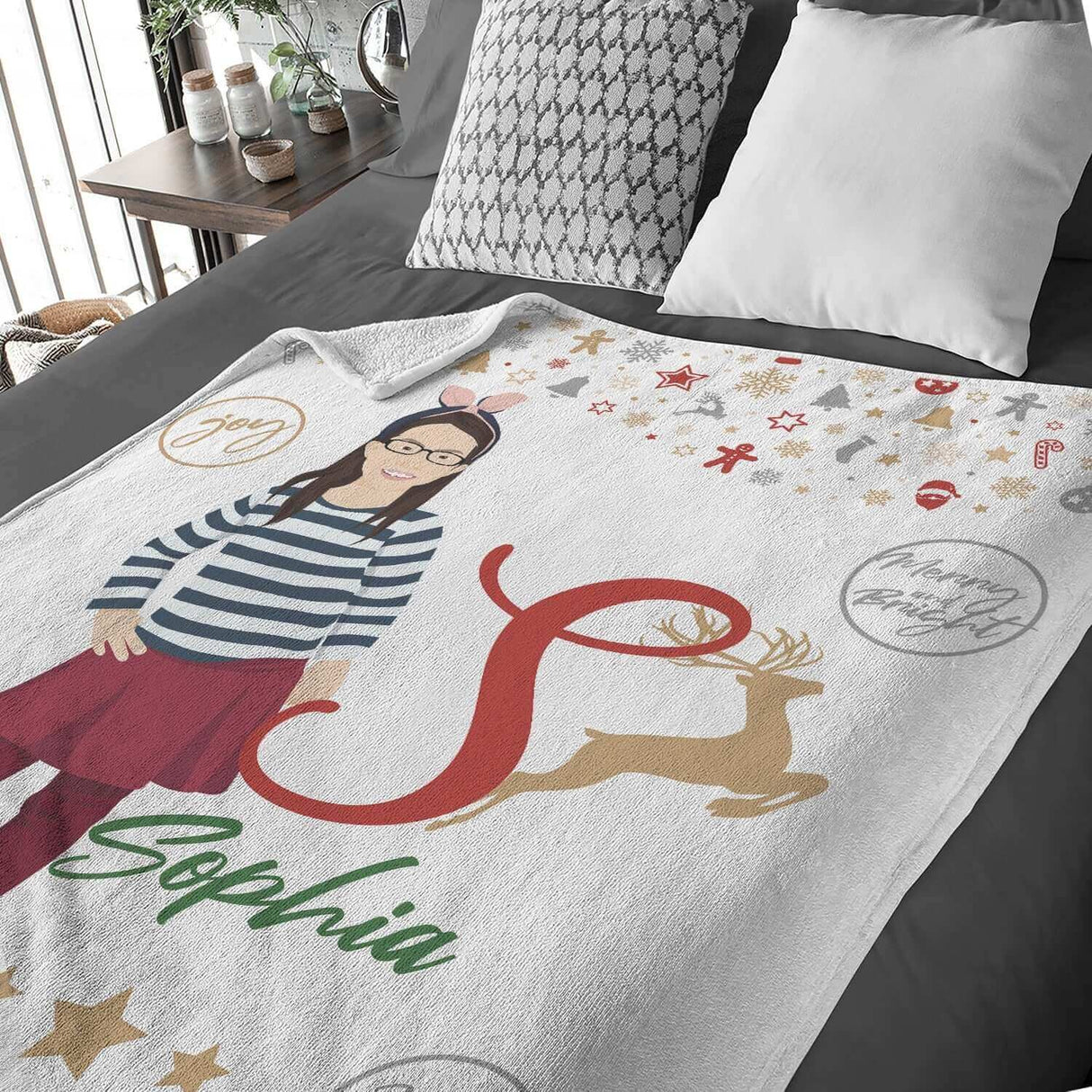 Personalized Monogram Christmas Blanket