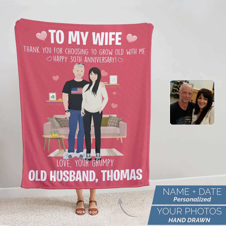 40th Anniversary To My Wife Blanket Personalized