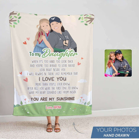 Personalized To My Daughter Blanket Love Mom