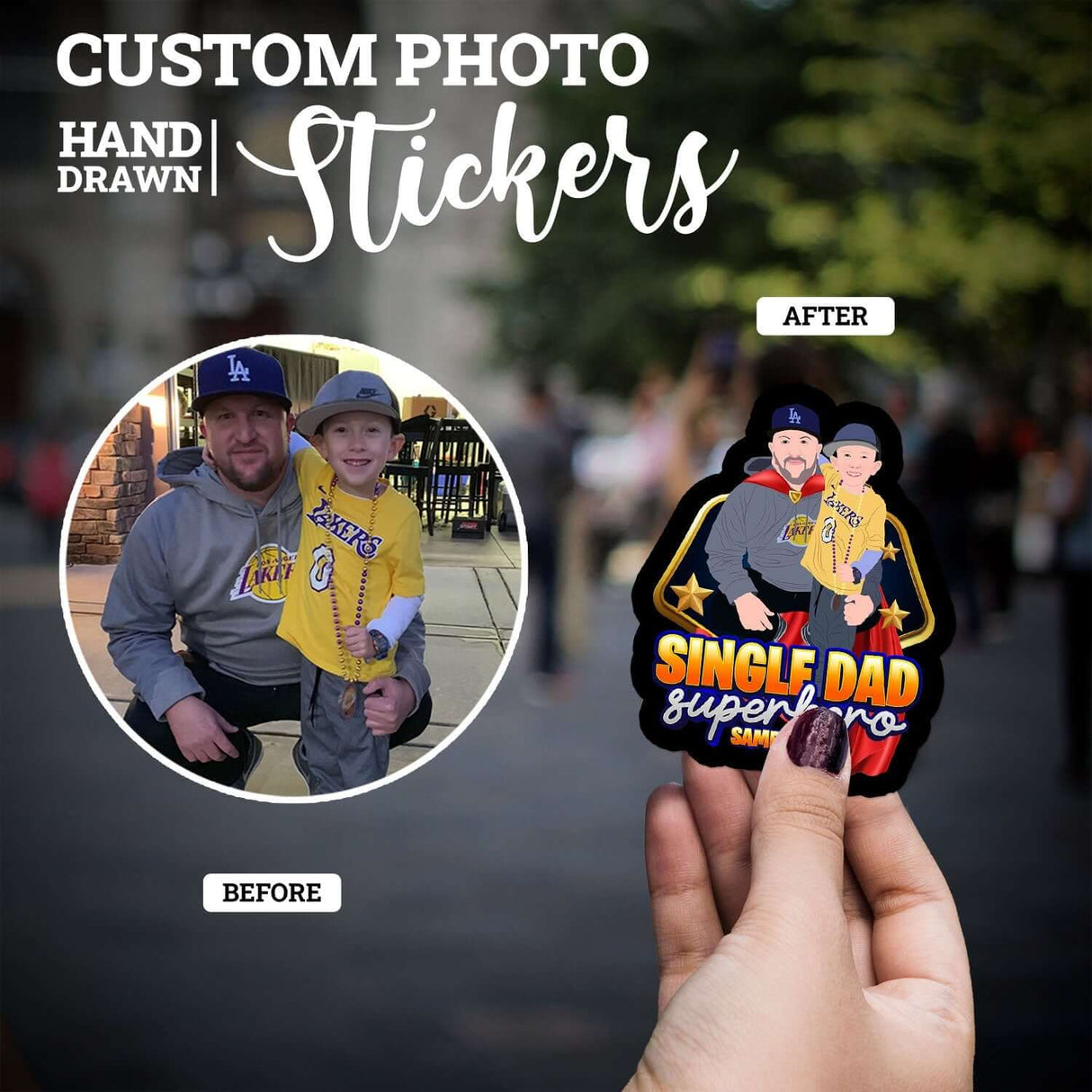 Personalized Single Dad Stickers
