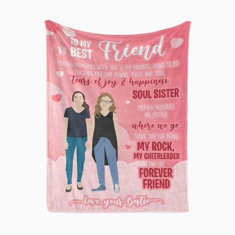 Custom Best Friends Photo Throw Blanket