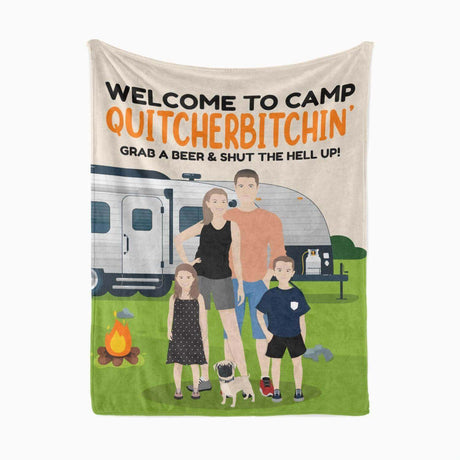 Custom Family Camping Memories Blanket