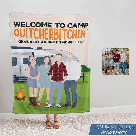 Custom Family Camping Memories Blanket