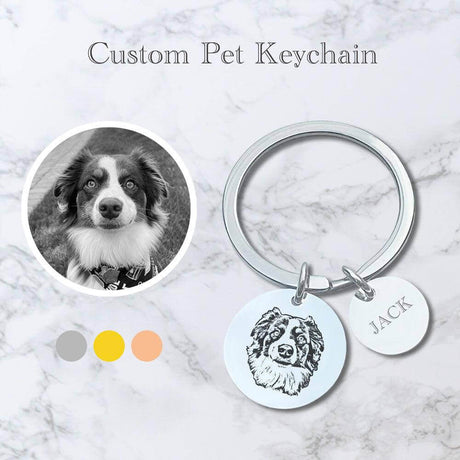 Custom Pet Portrait Keychain