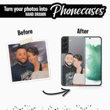Customized Couples Drawing Clear Phone Case