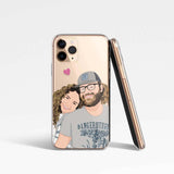 Customized Couples Drawing Clear Phone Case
