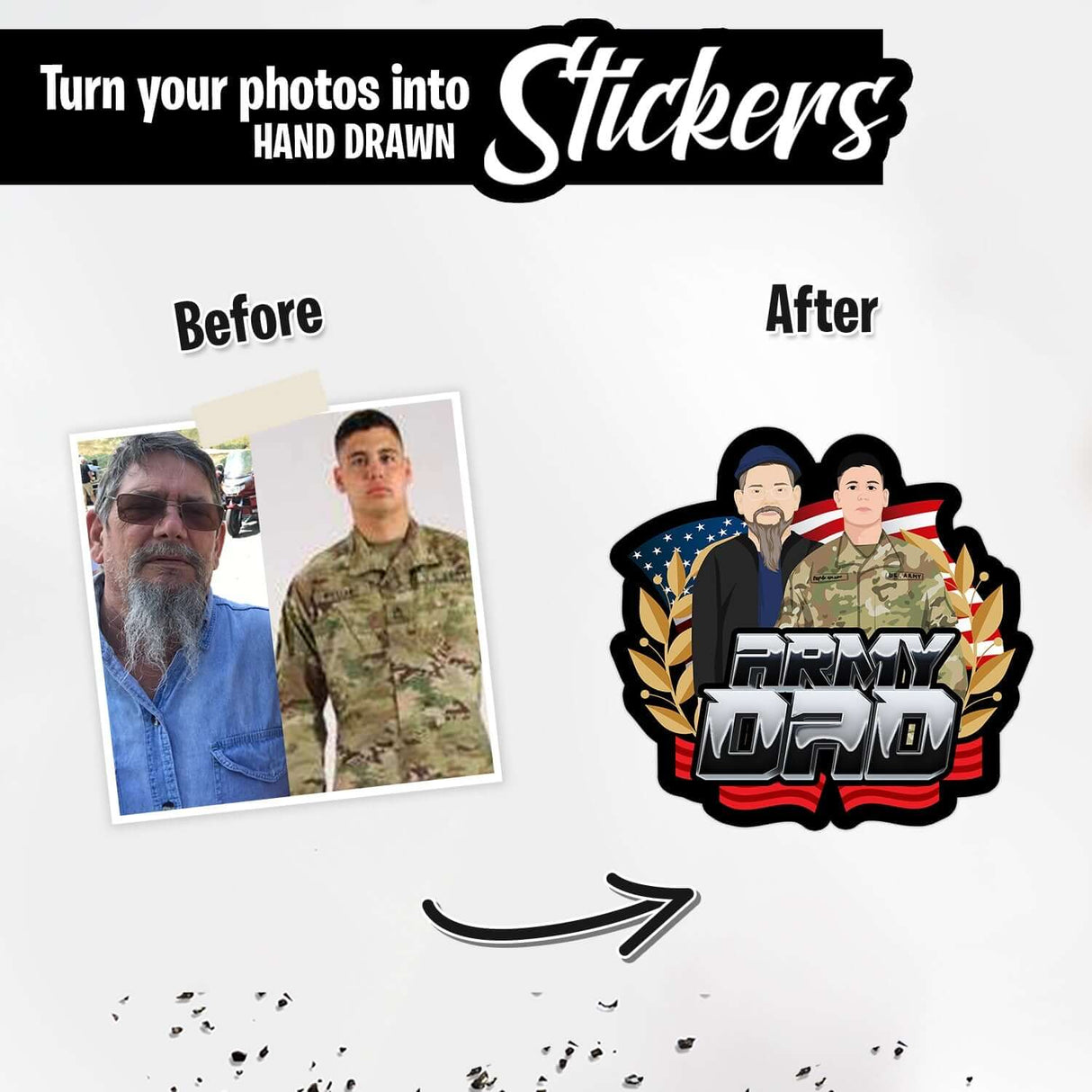 Army Dad USA Sticker Personalized