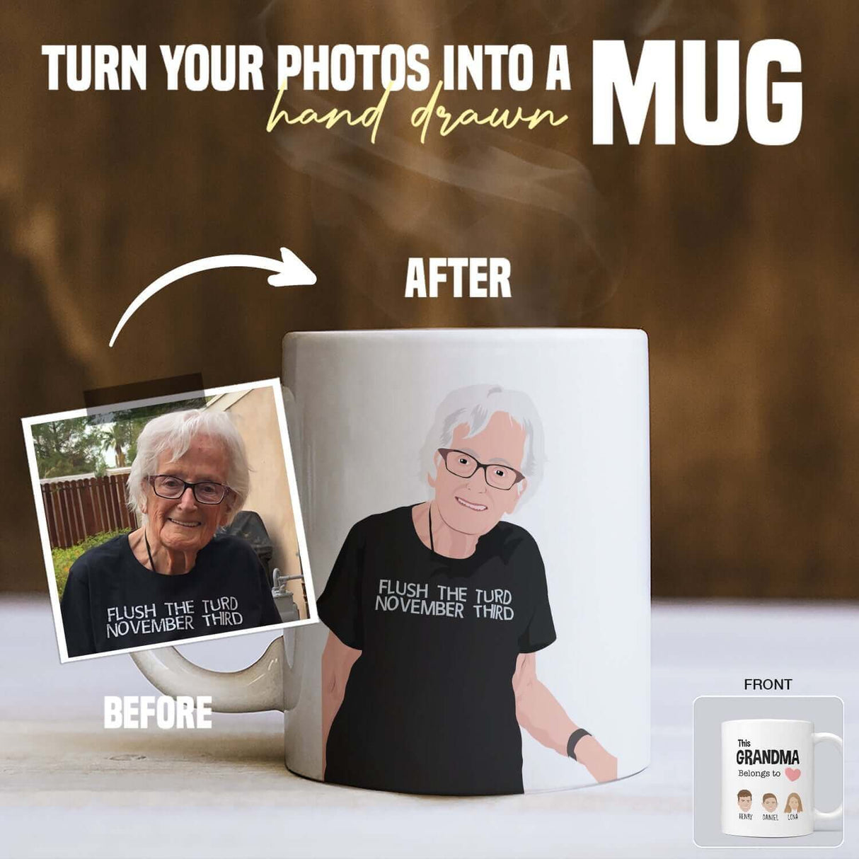 This Grandma Belongs to Photo Mug Personalized