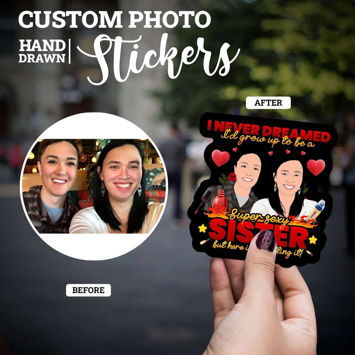 Personalized Sexy Sisters Stickers