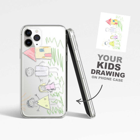 Personalized Clear Phone Case for Kids' Artwork