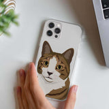 Personalized Clear Phone Case with Custom Cat Drawing