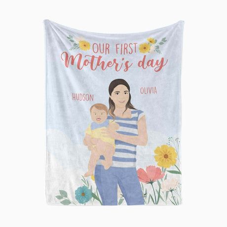 Personalized First Mother's Day Photo Blanket