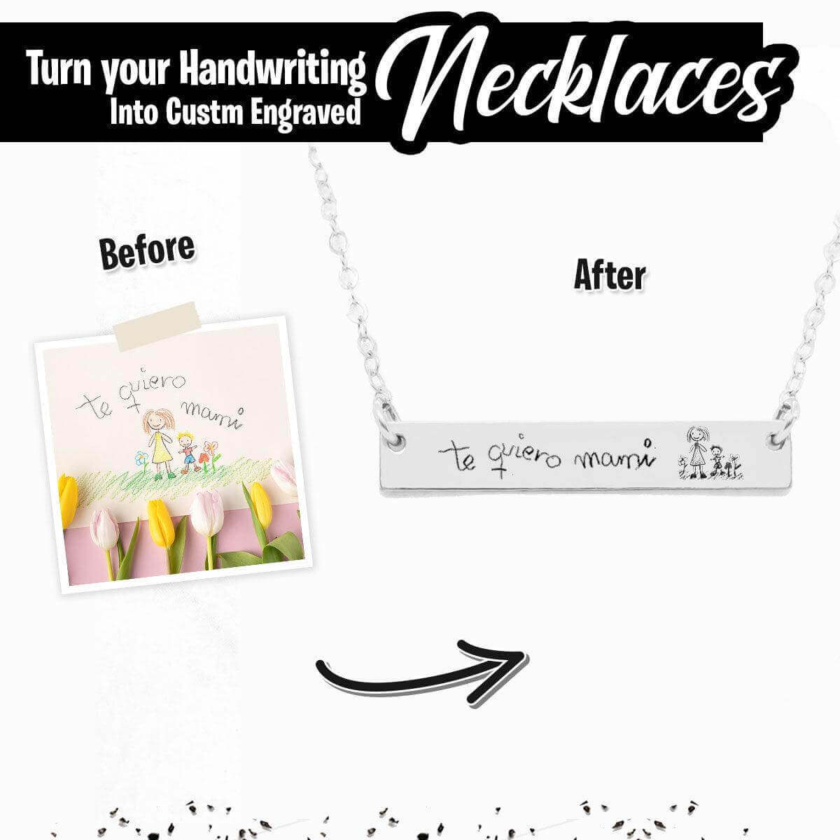 Personalized Handwriting Bar Necklace