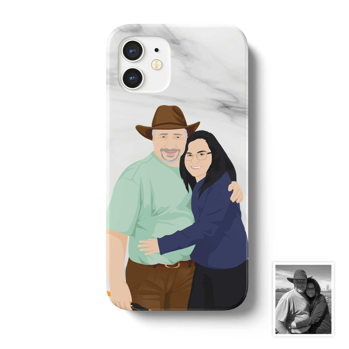 Personalized Marble Print Couples Phone Case