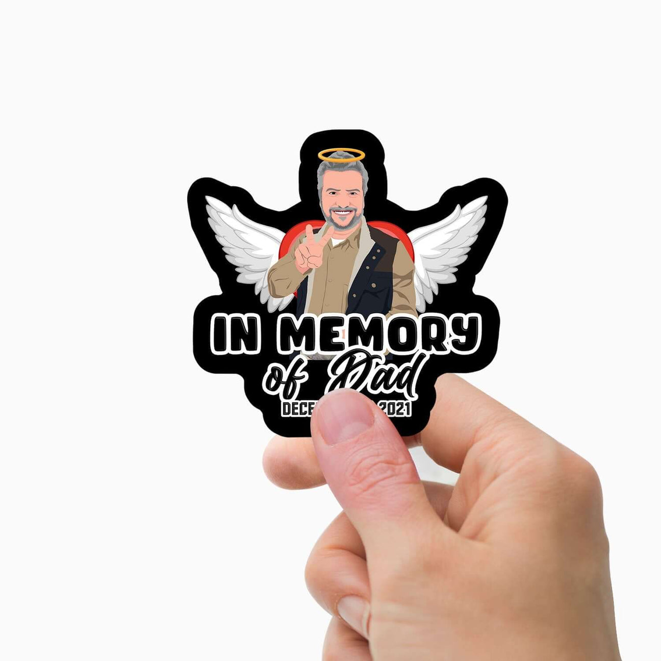 Personalized In Iiving Memory of Dad Stickers