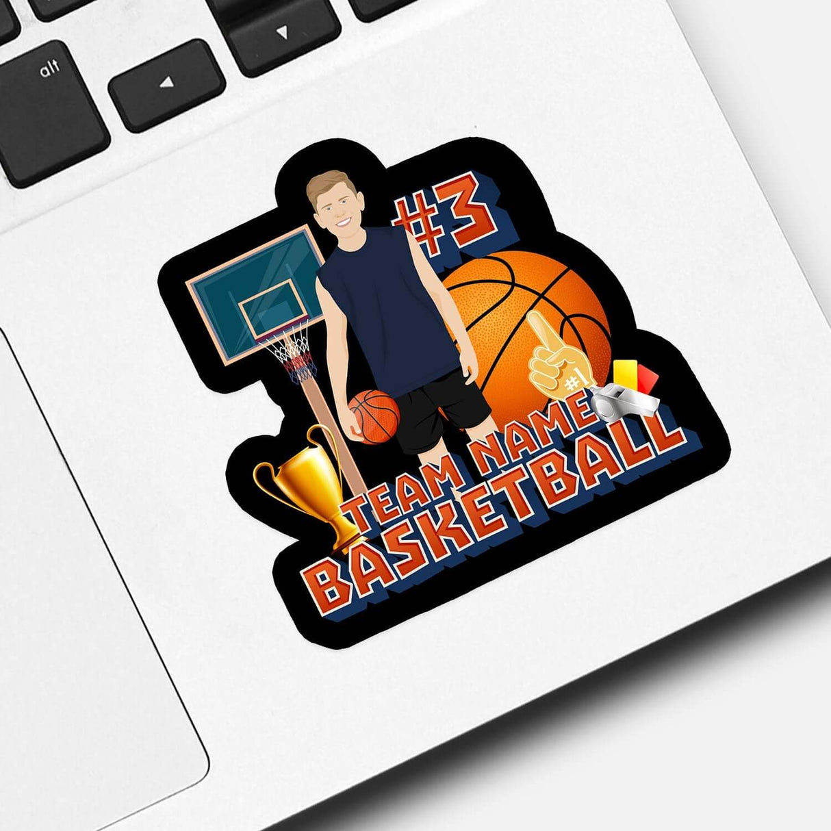Team Name Basketball Personalized Sticker