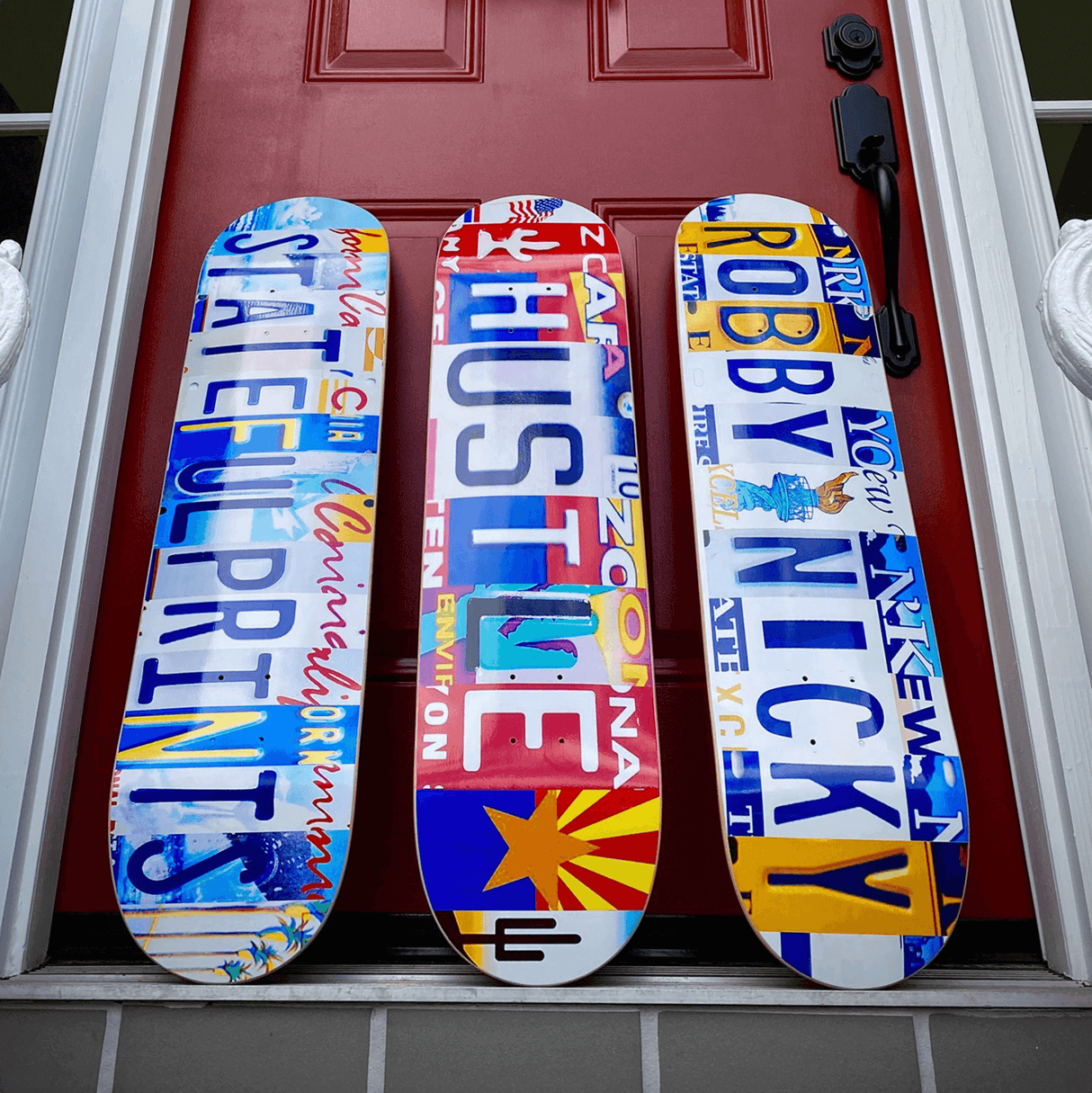 Custom License Plate Skateboard Wall Art