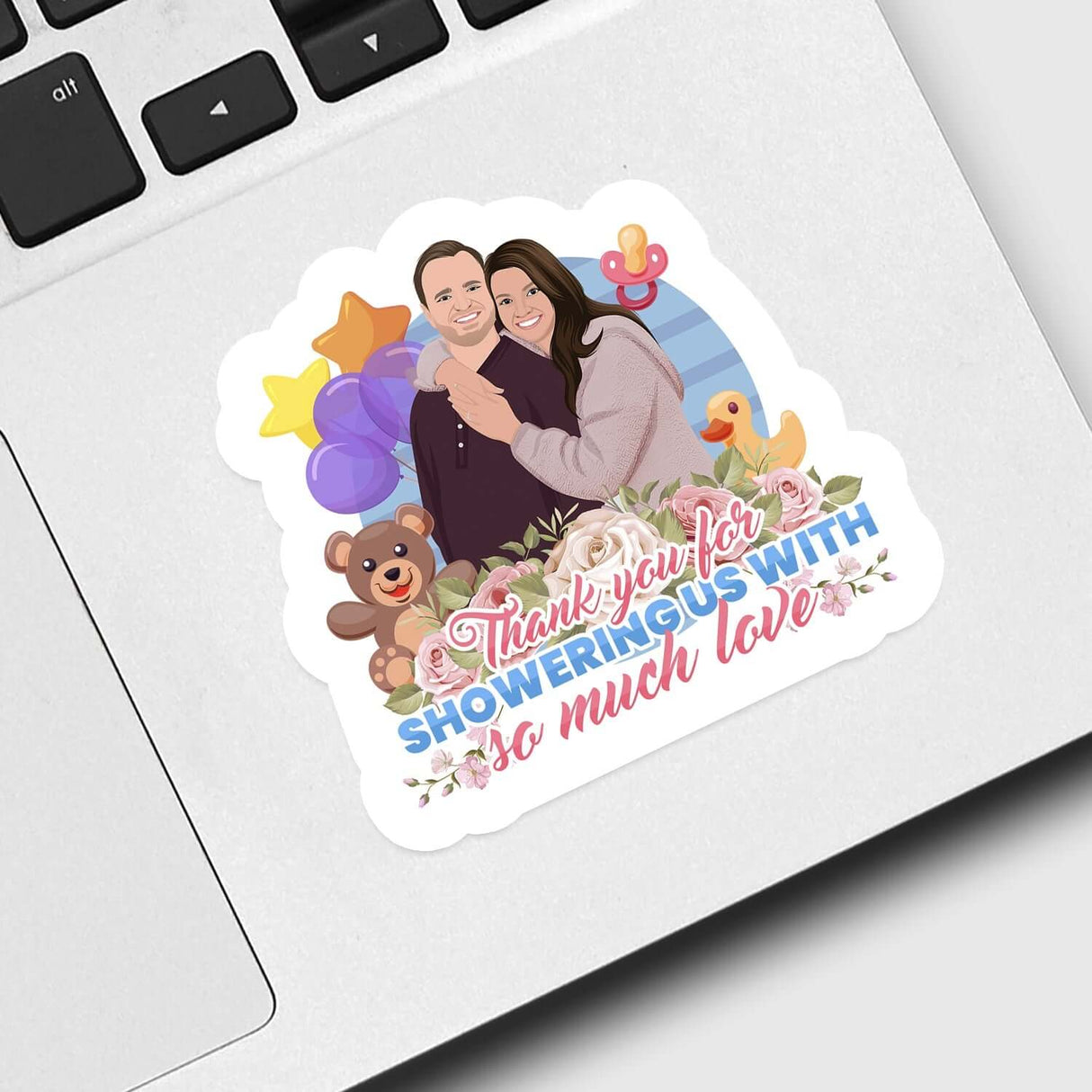 Baby Shower Thank you Sticker Personalized