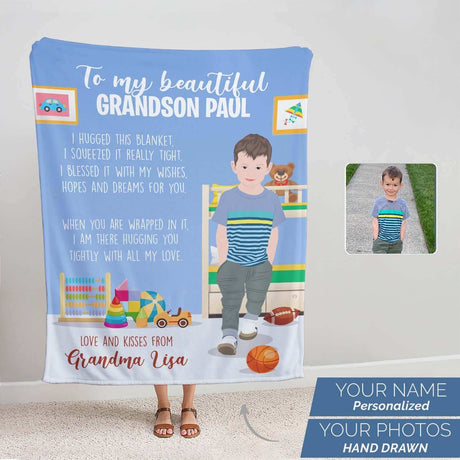 Personalized Grandson Blanket from Grandma
