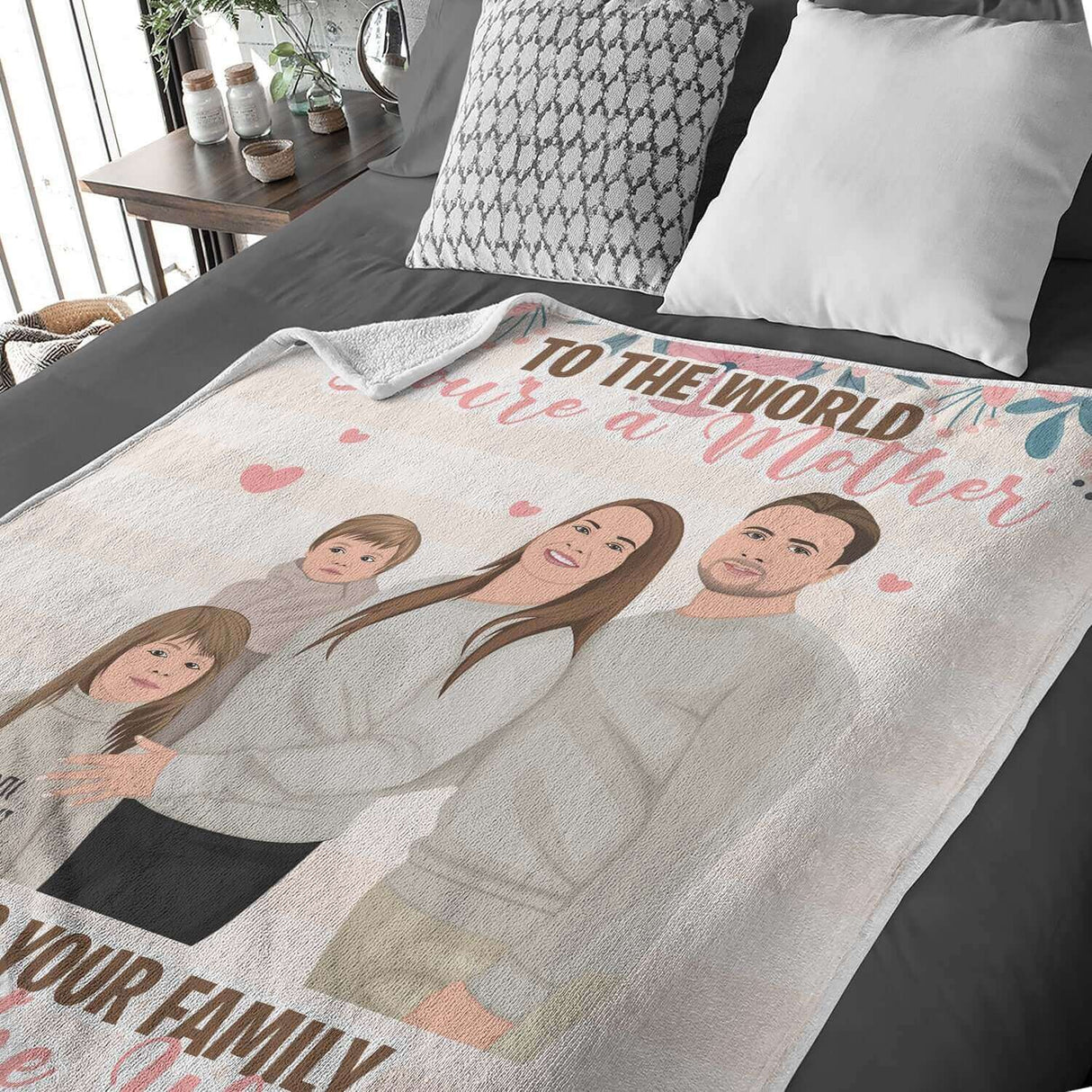 Personalized Family Love Blanket to Mom