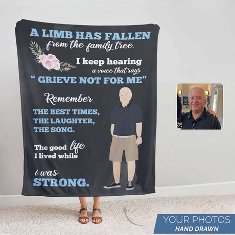 Personalized Grandpa Memorial Blanket