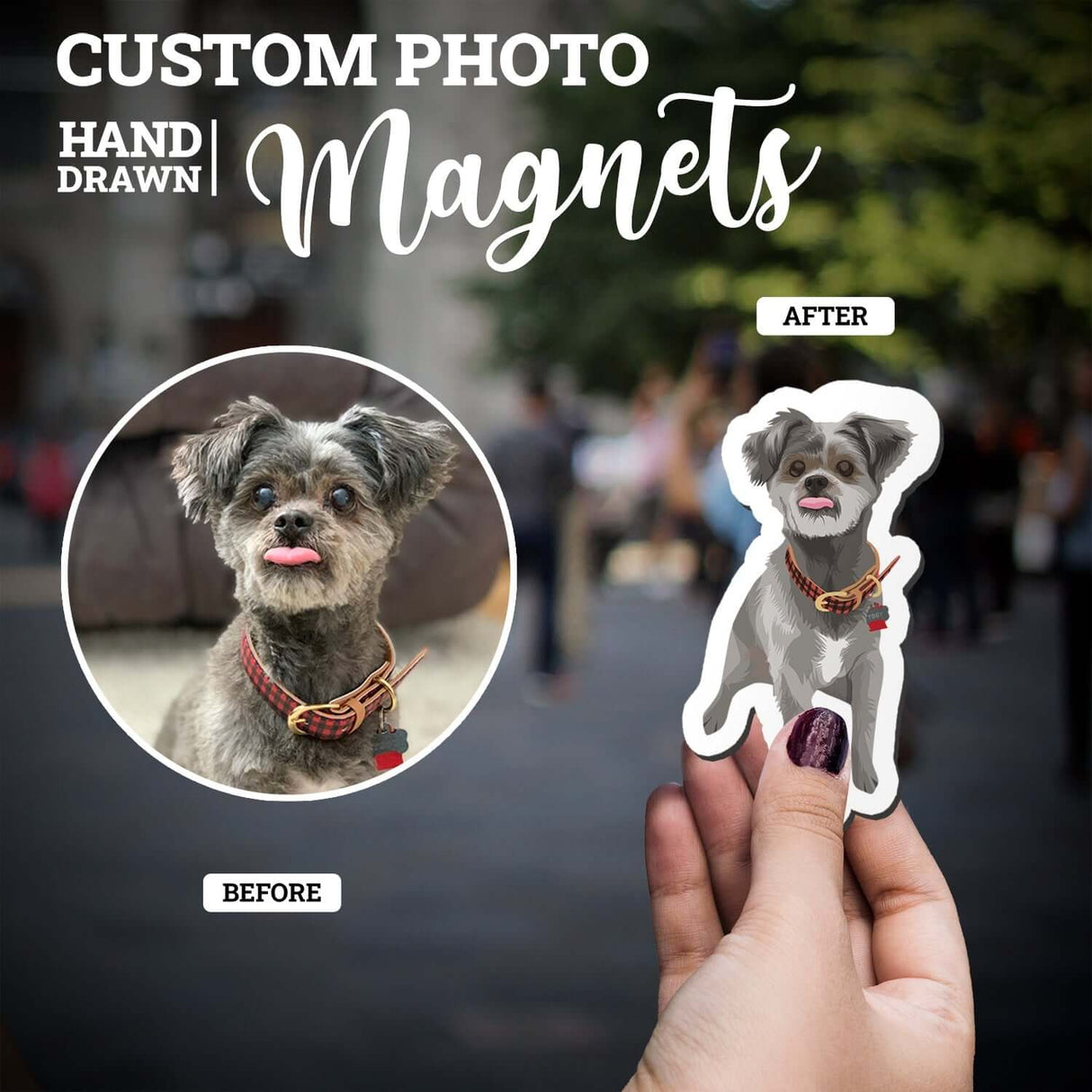 Custom Pet Portrait Magnets