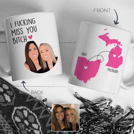 Custom Best Friends Map Mug