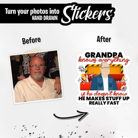 Grandpa Knows Everything Sticker Personalized