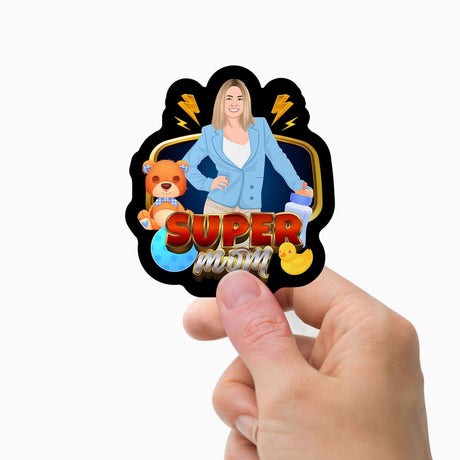 Personalized Super Mom Stickers